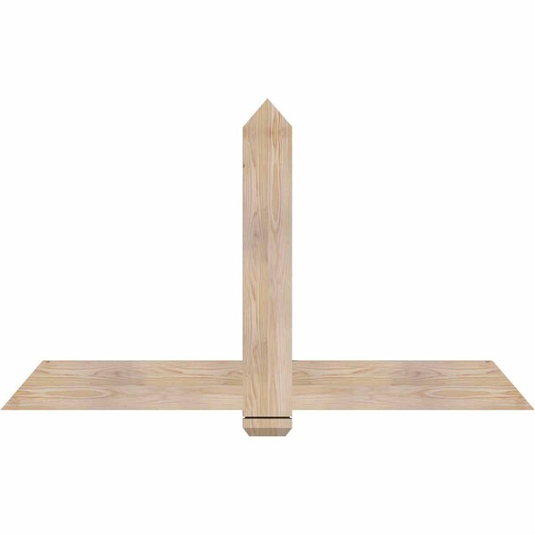 Ekena Millwork Eugene Smooth Timber Gable Bracket, Douglas Fir, 60"W x 35"H x 1 1/2"D x 5 1/2"F, 14/12 Pitch GBW060X35X0206EUG00SDF - main